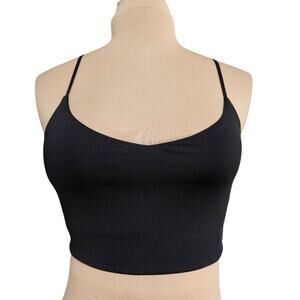 Forever 21 Black Spaghetti Strap Crop Top Y2K Rhinesone Strappy Open Back  Bling